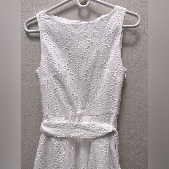 Boden Anya Sleeveless Broderie Dress White 6 - Picture 5 of 7